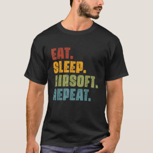 Eet Slaap Airsoft Herhaal Retro  Airsoft Lov T-shirt
