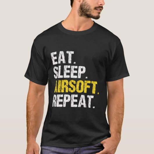 Eet slaap Airsoft Repeat Air Zacht Grappig cadeau T-shirt (Voorkant)