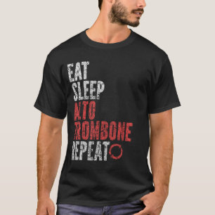 Eet Slaap Alto trombone Herhaal T-shirt