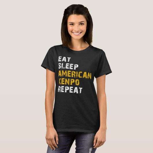 eet slaap American Kenpo T-shirt (Voorkant volledig)