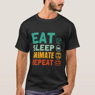 Eet Slaap Animate Herhaal Animatie Ontwerper en ku T-shirt