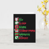 Eet Slaap Anime Gaming Kerst Pyjama X-mas Holi Kaart (Gele Bloem)