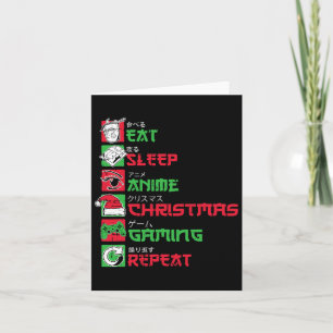 Eet Slaap Anime Gaming Kerst Pyjama X-mas Holi Kaart