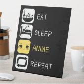Eet Slaap Anime Herhaal, Anime Cultuur Reclamebord Met Voetstuk (Insitu)