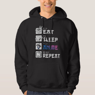 Eet Slaap Anime Herhaal, Anime Manga's Cadeau Hoodie