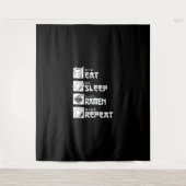 Eet Slaap Anime Herhaal Cadeau Idee Cosplayer Wandkleed (Voorkant)