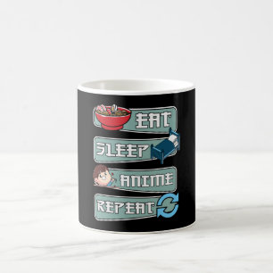 Eet Slaap Anime Herhaal Japans   Kawaii Design Koffiemok