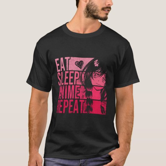 Eet Slaap Anime Repea Anime T-shirt (Voorkant)