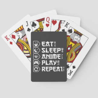 Eet Slaap Anime Speel Herhaal Otaku Anime Levensst Pokerkaarten