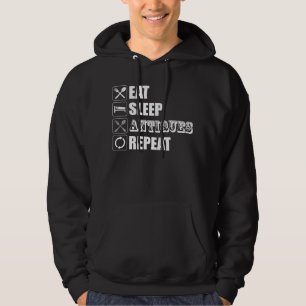 Eet. Slaap. Antieke. Herhaal Hoodie