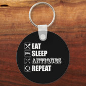 Eet. Slaap. Antieke. Herhaal Sleutelhanger (Achterkant)