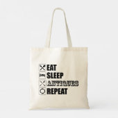 Eet. Slaap. Antieke. Herhaal Tote Bag (Achterkant)
