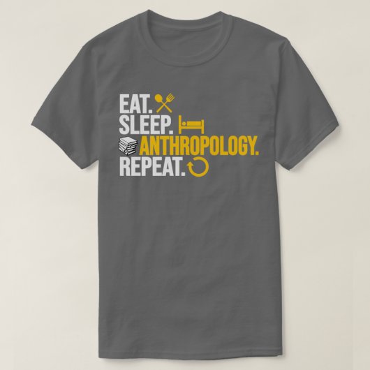 Eet slaap Antropologie Herhaal antropologie Routin T-shirt (Design voorkant)