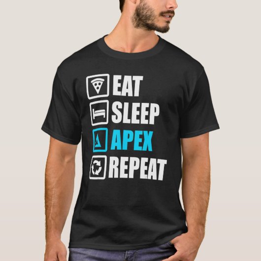 Eet slaap Apex Repea Motivatie T-shirt (Voorkant)
