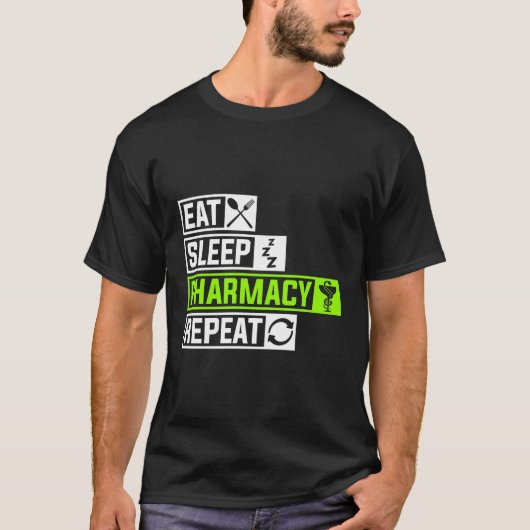 Eet Slaap Apotheek Herhaal beroep Doc Doctor SL T-shirt (Voorkant)