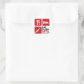 Eet Slaap AR-15 - Rood Ronde Sticker (Tas)