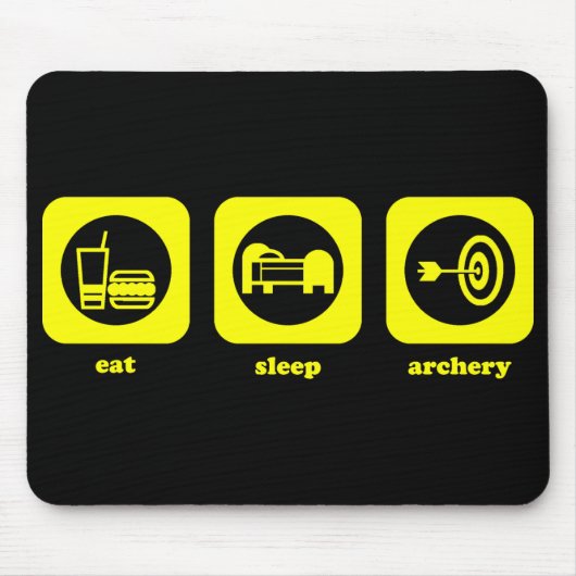 Eet. Slaap. Archerie. Mousepad Muismat (Voorkant)