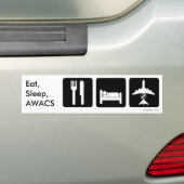 Eet, Slaap, AWACS-Bumpersticker Bumpersticker (Op auto)