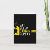 Eet Slaap Badminton Herhaal Badminton Liefhebber b Kaart (Voorkant)