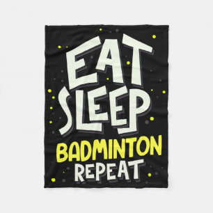 Eet Slaap Badminton Herhaal - Badminton Speler Fleece Deken