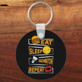 Eet Slaap Badminton Herhaal _ Grappige Badminton S Sleutelhanger (Voorkant)