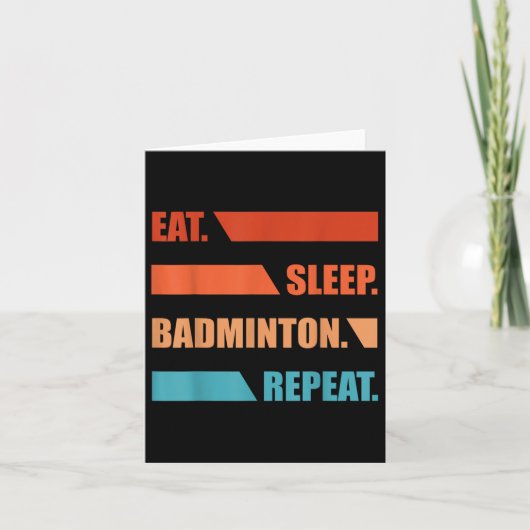 Eet Slaap Badminton Herhaal Kaart (Voorkant)