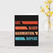 Eet Slaap Badminton Herhaal Kaart (Gele Bloem)