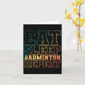Eet Slaap Badminton Herhaal Shuttle Sport Kaart (Gele Bloem)