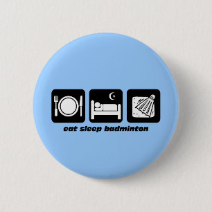 eet slaap badminton ronde button 5,7 cm