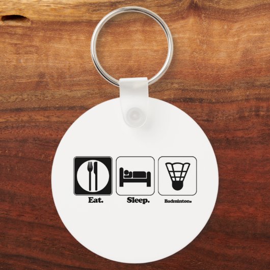 eet slaap badminton sleutelhanger (Voorkant)