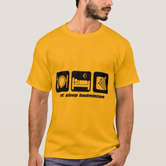 eet slaap badminton t-shirt (Voorkant)