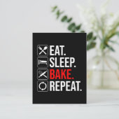 Eet. Slaap. Bak. Herhaal Briefkaart (Staand voorkant)