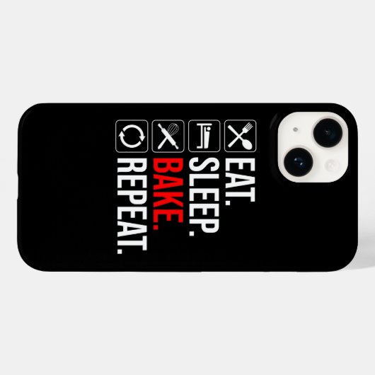 Eet. Slaap. Bak. Herhaal Case-Mate iPhone Case (Achterkant (horizontaal))
