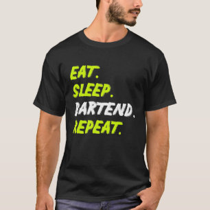 Eet slaap bartend herhalen grappige bartender cock t-shirt