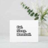 Eet. Slaap. Baseball. Briefkaart (Staand voorkant)