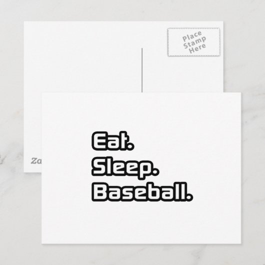 Eet. Slaap. Baseball. Briefkaart (Voorkant / Achterkant)