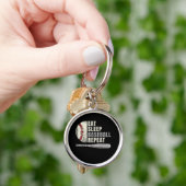 Eet Slaap Baseball Herhaal Grappige Baseball Spele Sleutelhanger (Hand)