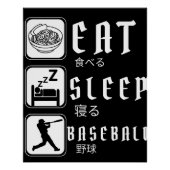 Eet Slaap Baseball Speler Grappig Baseball Perfect Poster (Voorkant)