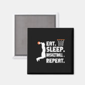 Eet Slaap Basketbal Herhaal Basketbal Sport Mannen Magneet (Voorkant / Achterkant)