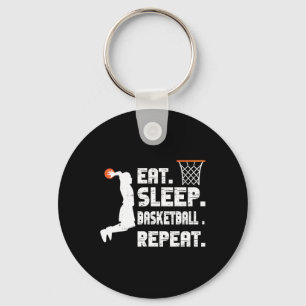 Eet Slaap Basketbal Herhaal Basketbal Sport Mannen Sleutelhanger