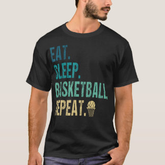 Eet Slaap Basketbal Herhaal Basketbal T-shirt