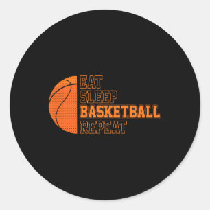Eet. Slaap. Basketbal. Herhaal. Basketball Player Ronde Sticker