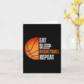 Eet Slaap Basketbal Herhaal cadeau voor Basketbal  Kaart (Gele Bloem)