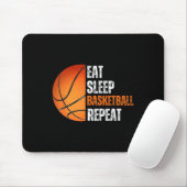 Eet Slaap Basketbal Herhaal cadeau voor Basketbal Muismat (Met muis)