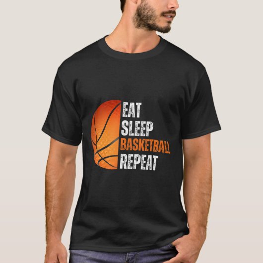 Eet Slaap Basketbal Herhaal cadeau voor Basketbal  T-shirt (Voorkant)