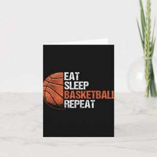 Eet Slaap Basketbal Herhaal Grappige Basketbal Spe Kaart