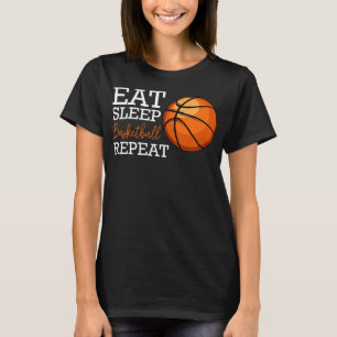 Eet slaap basketbal Herhaal grappige speler Coach  T-shirt