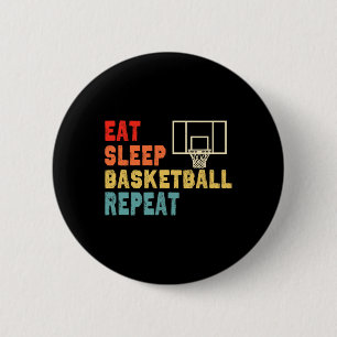 Eet Slaap Basketbal Herhaal kleding voor meisjes Ronde Button 5,7 Cm