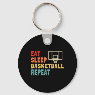 Eet Slaap Basketbal Herhaal kleding voor meisjes Sleutelhanger