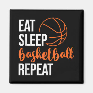 Eet Slaap Basketbal Herhaal Leuke Sport Motivatie Magneet
